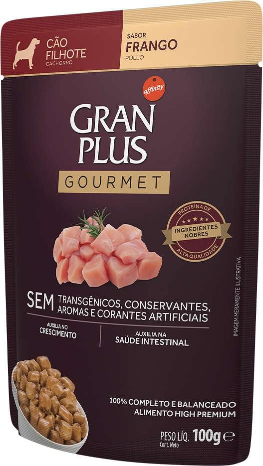 Granplus Ração Úmida Granplus Gourmet Cães Filhotes Frango 100G - Pack Com 18 Unidades