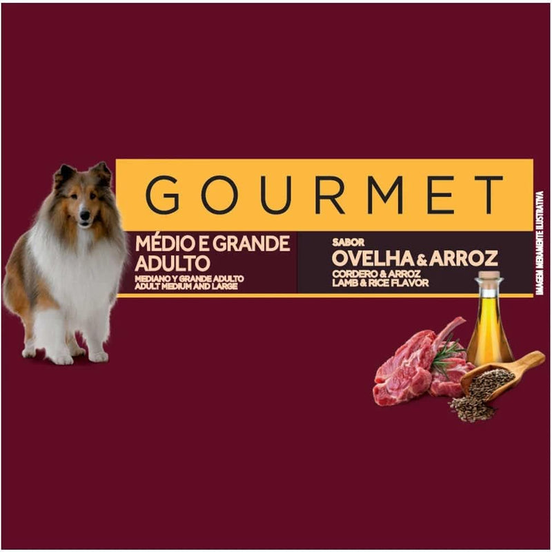 Ração GranPlus Gourmet para Cães Adultos de Médio e Grande Porte Sabor Ovelha e Arroz