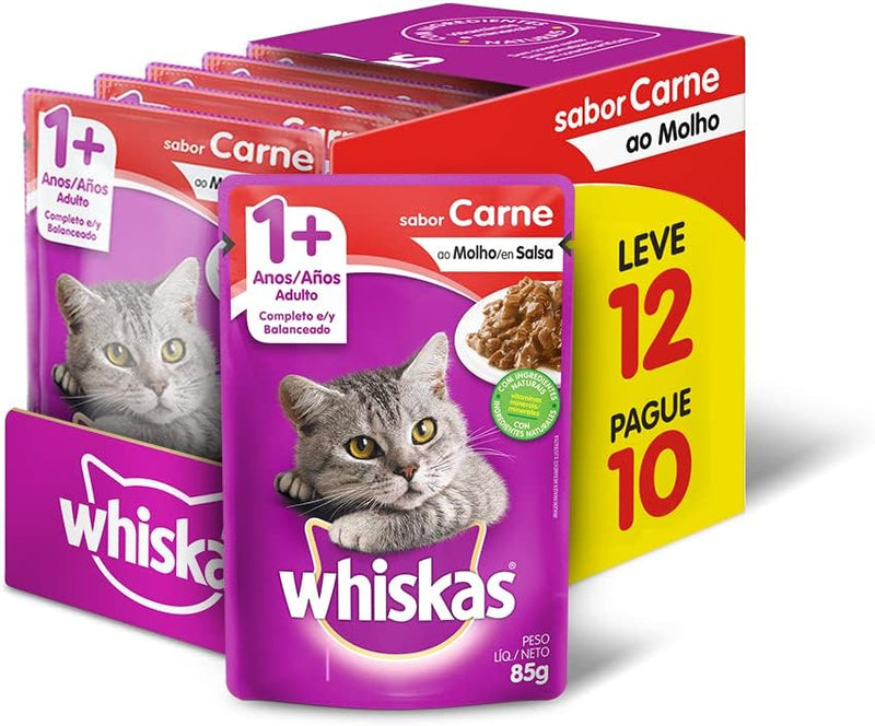 Pack de Ração Úmida Whiskas Sachê para Gatos Adultos 85 g