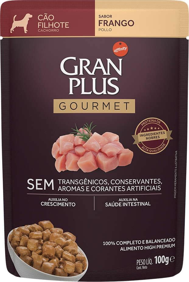 Granplus Ração Úmida Granplus Gourmet Cães Filhotes Frango 100G - Pack Com 18 Unidades