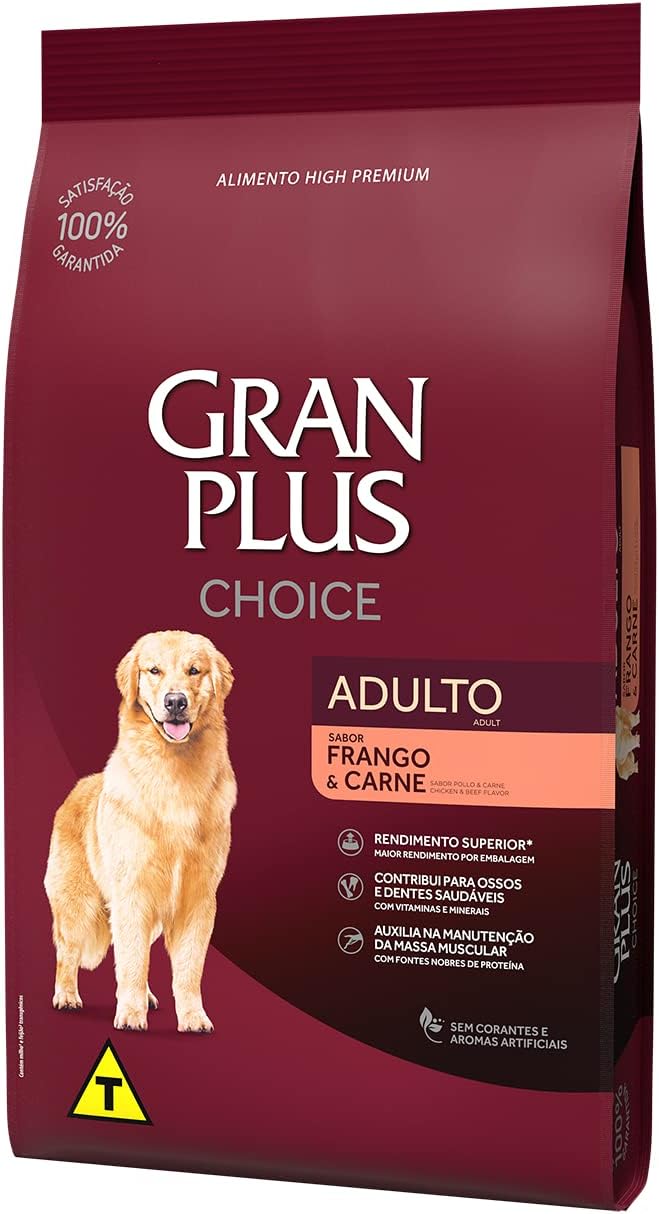 Ração GranPlus Choice Frango e Carne para Cães Adultos