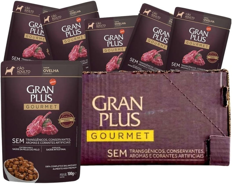 Pack Granplus Ração Úmida Granplus Gourmet Cães Adultos Ovelha 100G - Com 18 Unidades