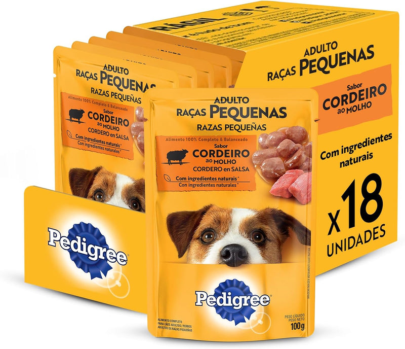 Pack Ração Úmida Pedigree Sachê Cães adultos de Raças Pequenas Varios Sabores 100g