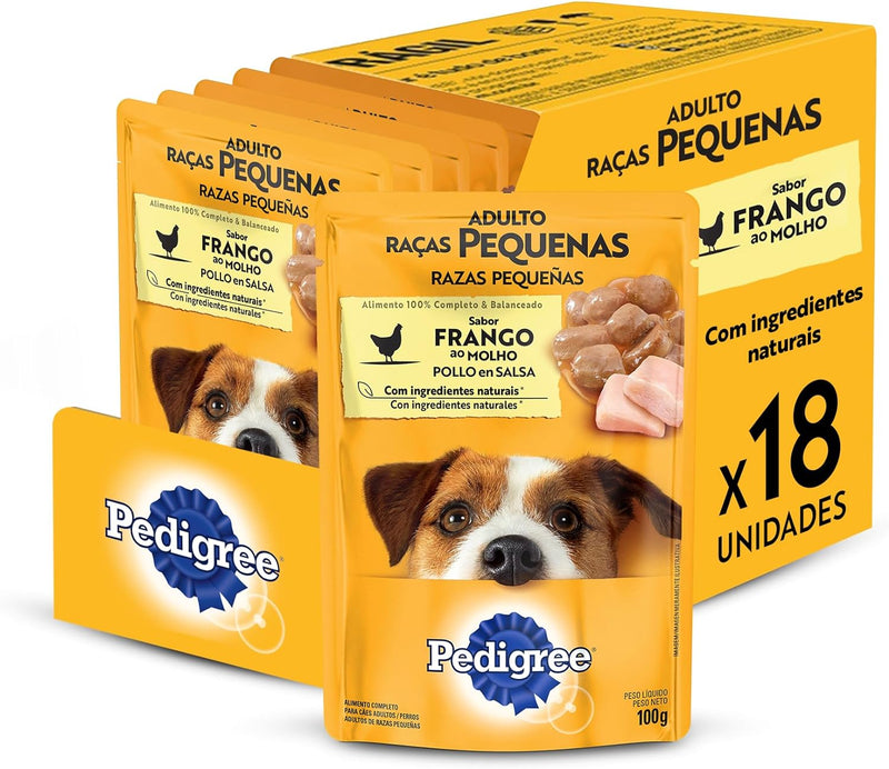 Pack Ração Úmida Pedigree Sachê Cães adultos de Raças Pequenas Varios Sabores 100g