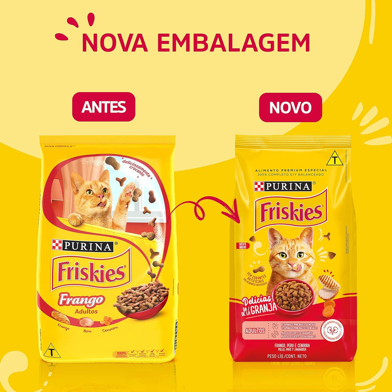 Purina Ração Friskies Delícias Da Fazenda Para Gatos Adultos Sabor Frango - 10kg