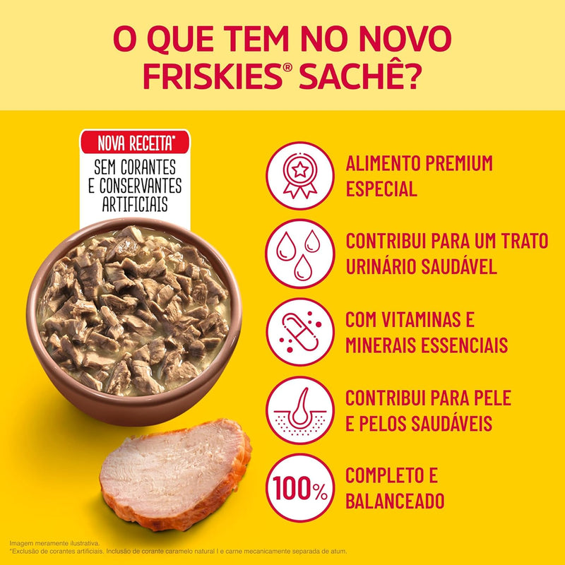 Pack Ração Úmida Friskies Para Gatos Adultos Sabor Peru Ao Molho - Com 15 Sachês 85g