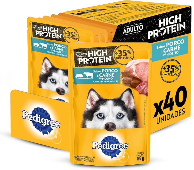 Pack Ração Úmida Pedigree High Protein Cães Adultos - 20 unidades