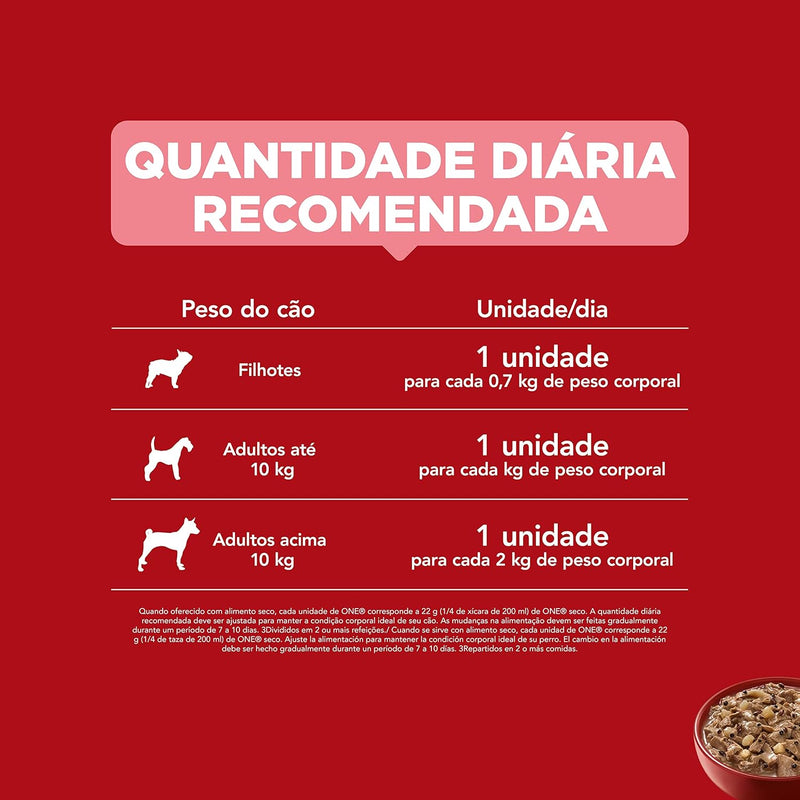 Pack Ração Úmida Purina One Cães Salmão - Com 15 Sachês 85g