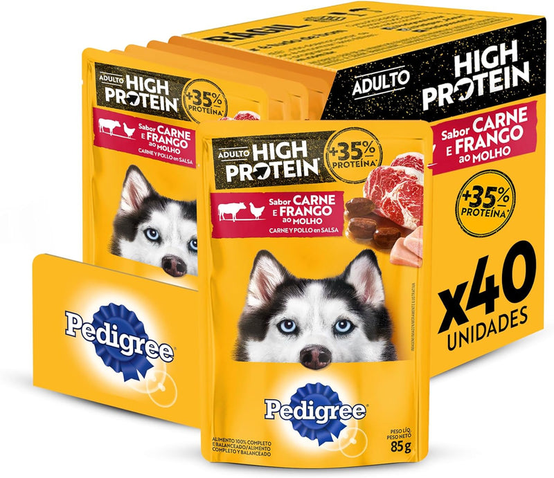 Pack Ração Úmida Pedigree High Protein Cães Adultos - 20 unidades