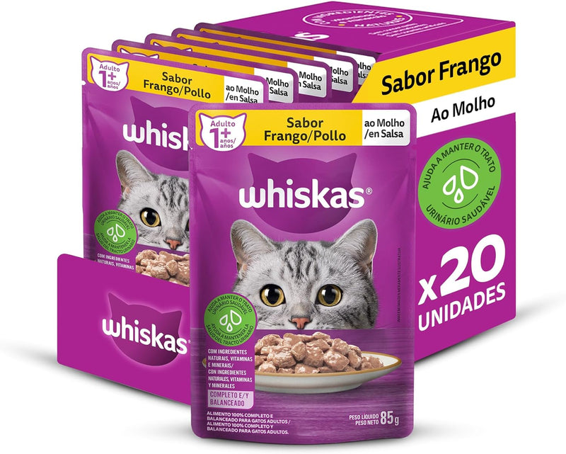 Pack de Ração Úmida Whiskas Sachê para Gatos Adultos 85 g