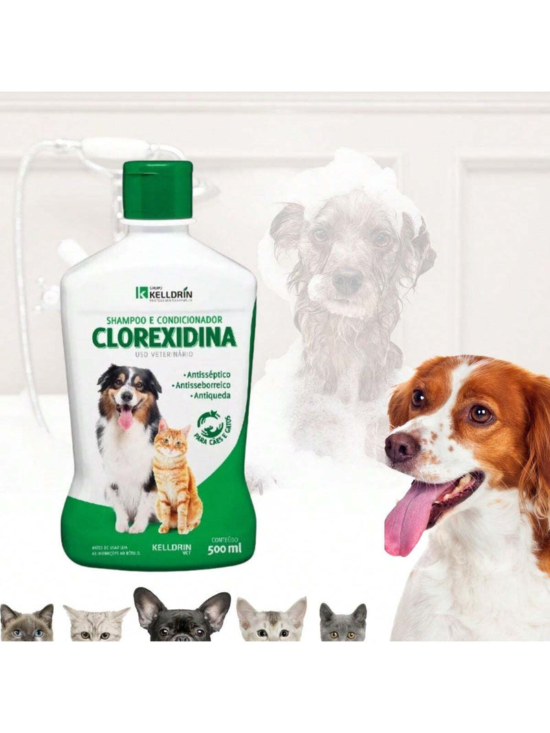 Shampoo Condicionador Dermatite Antiqueda Clorexidina Para Pets - Kelldrin