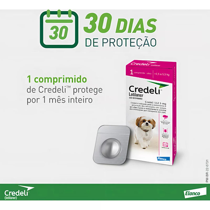 Antipulgas Credeli 225mg Cães 5,5 A 11kg - 1 Comprimido