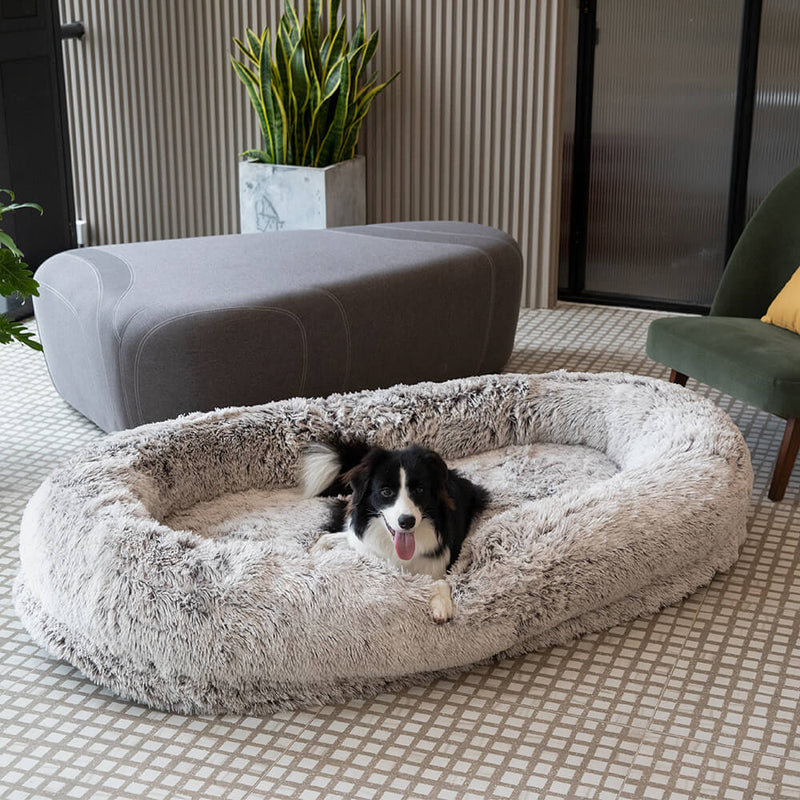 Cama humana super grande luxuosa para cachorro com cobertura macia super para animais de estimação