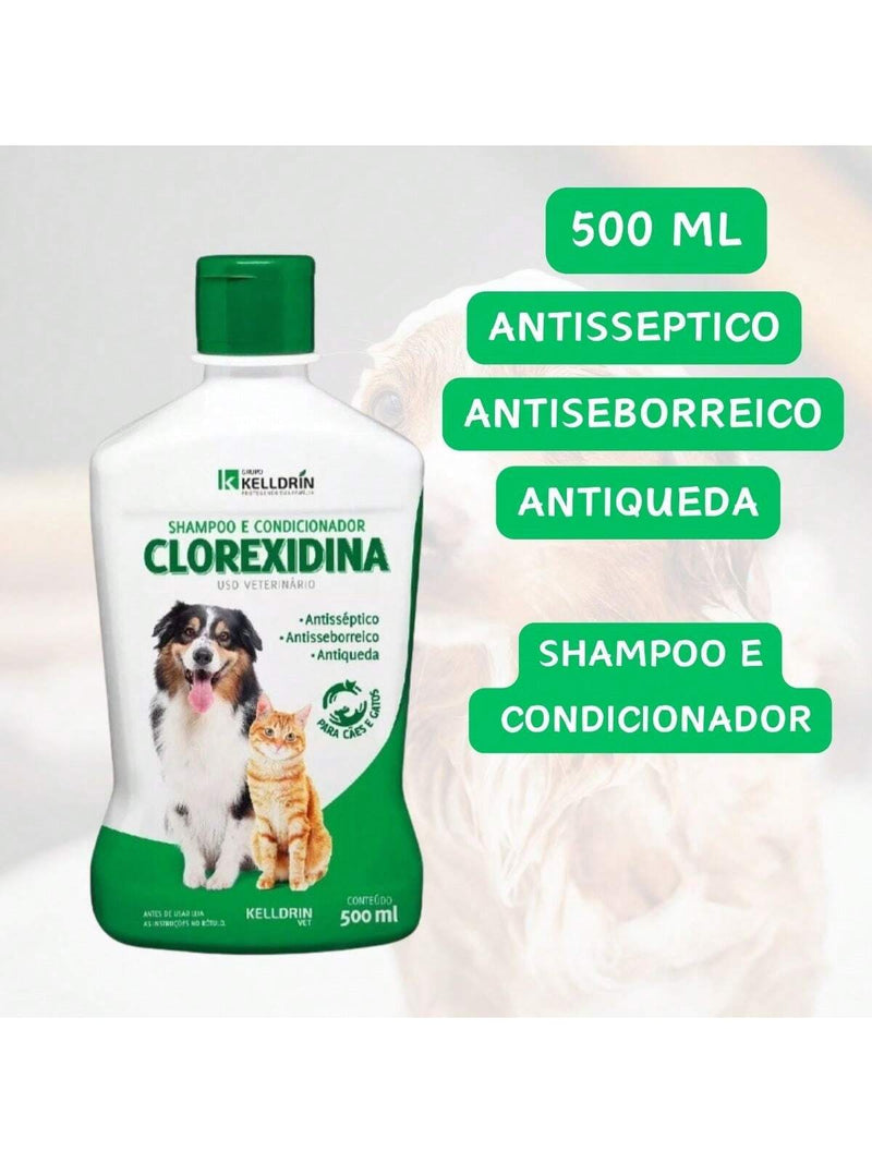 Shampoo Condicionador Dermatite Antiqueda Clorexidina Para Pets - Kelldrin